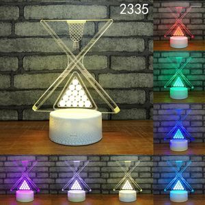 Luces nocturnas billar piscinas Snooker 3D 7 colores lámpara Visual Led niños táctil Usb mesa Lampara Lampe bebé dormir luz nocturna