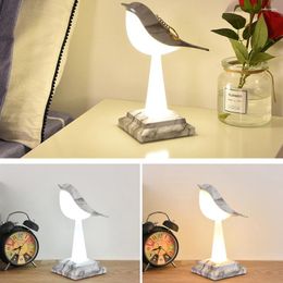 Veilleuses en forme d'oiseau, lampe de chevet, commande tactile, télécommande créative, arôme de pie, 1800mAh, chambre à coucher, lecture, 3 couleurs, gradation