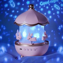 Luces nocturnas Altavoz Bluetooth Proyector de estrellas Luz Giratoria Recargable Lámpara de escritorio completa Regalo para niños Fantasía Octavo Audio