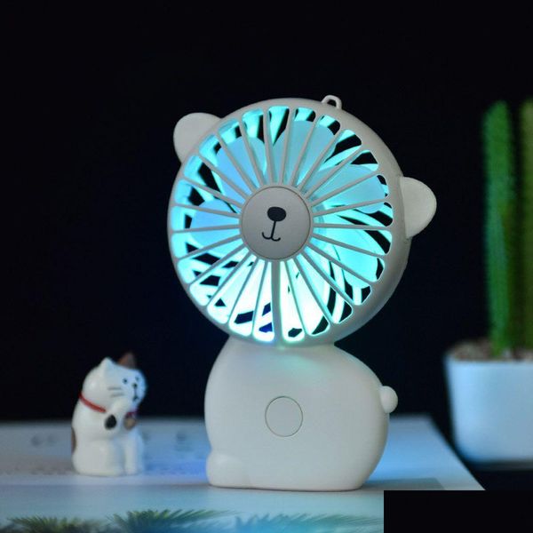 Luces nocturnas Brelong Mini ventilador de mano Pippi Cat USB Recargable Refrigeración personal portátil con 3 velocidades de trabajo Perfecto para exteriores DHTZV