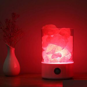 Nachtverlichting Brelong Himalayan natuurlijk anion kristalzoutlamp Colorf USB-nachtlampje 1 stuks Drop Delivery Lights Verlichting binnenverlichting Dhc7B