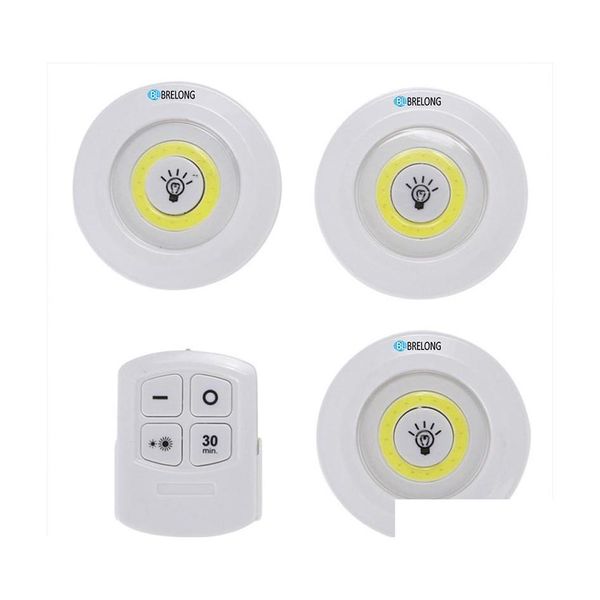 Veilleuses Brelong Led Cabinet Lumière Télécommande Dimmable Applique Murale Intérieure Blanc Convient Pour Coffre De Voiture Couloir Garde-Robe Drop Dh8Wd