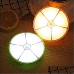 Veilleuses Brelong LED deux en un citron charge corps humain induction veilleuse avec capteur de mouvement applique murale 1 Pc livraison directe Li Dhox9