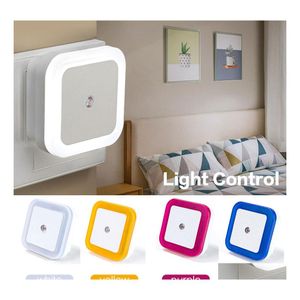 Luces nocturnas Brelong Sensor de luz Control Noche Mini Novedad Lámpara de dormitorio cuadrada Regalo de bebé Romántico Eu 1 Pc Entrega de luces Lig Otloe