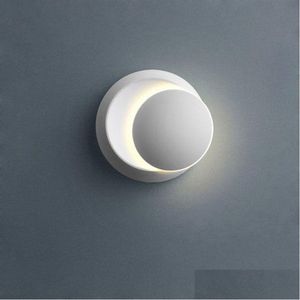 Nachtverlichting Brelong Eenvoudig Creatief Bedlampje Slaapkamer Woonkamer Trap Gangpad Led Ronde Halve Maan Muur 1 Pc Drop Delivery Light Dhlny