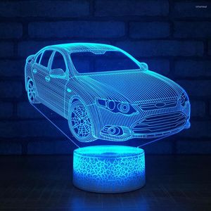 Luces nocturnas Puente Coche Luz LED 7 Cambio de color Lámpara 3D Actividades creativas Regalo Mesa pequeña personalizada