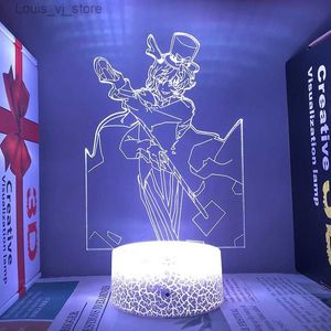 Veilleuses Bungo Stray Dogs Anime Figure Gogol 3d lampe à LED pour chambre Manga Rgb tactile veilleuses chambre décor enfants cadeau YQ231204