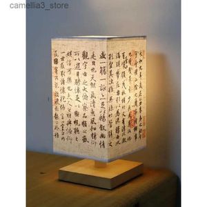 Nachtverlichting Kalligrafie Tafellamp Zen Chinese stijl Oude stijl Nachtlampje Japanse stijl Retro Klassiek Slaapkamer Bedlampje Q231114