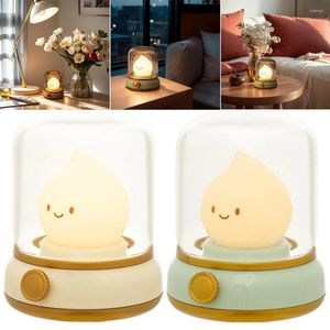 Nachtlichten kaarslicht USB oplaadbare dimbare kawaii borstvoeding lamp 1800k 3000k warme cartoon siliconen slaap