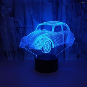 Nachtlichten auto klein 3d nachtlamp touch Remote cadeau Kinderen lamp VlieuseUse Enfant Slaapkamer Licht Nieuwheid Luminaria LED