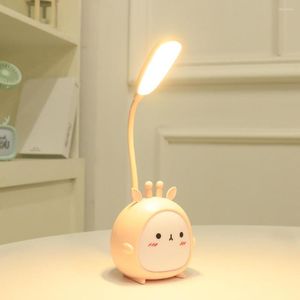 Veilleuses dessin animé lampe de bureau USB charge veilleuse Protection des yeux économie d'énergie lecture LED Table pour enfants cadeaux