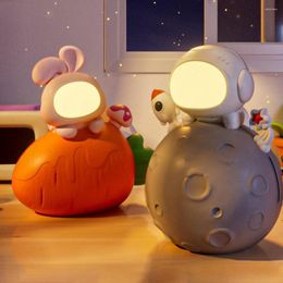 Nachtlichten Cartoon LED-lamp Grote capaciteit Creatieve vorm Decoratief Plastic 2-in-1 Money Bank Astronaut Gift