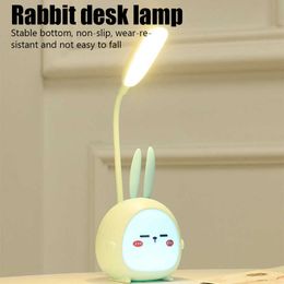 Veilleuses Cartoon Pet Night Light Led Usb Charge Pliable Lampe De Table Créative Protection Des Yeux Étudiant Enfants Apprentissage Lampe De Bureau P230325
