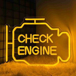 Nachtverlichting Check Engine Neon Sign Led Light Auto Game Room Garage Repair Shop Wall Decor Party Luminous Atmosphere Lamp USB Power HKD230704