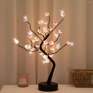 Nachtlichten Cherry Tree Bonsai Lamp Mooi decoratief bloesemlicht met 36 LED's USB of batterij -aangedreven IP66 Waterdichte LED