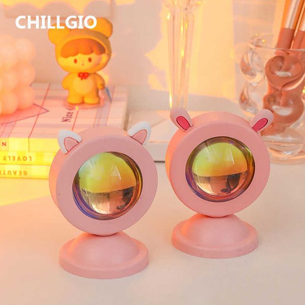 Veilleuses CHILLGIO Mini Atmosphère Projecteur Lumière Photo Fond Aube Bureau Nuit Led Chambre Décoration Portable USB Rainbow Sunset Lampe P230331