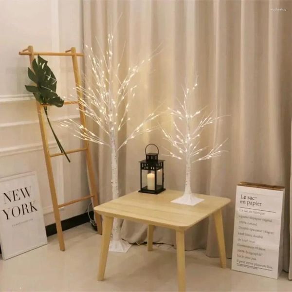 Luces nocturnas decoración navideña LED árbol de abedul luz de dormitorio para paisaje luminoso año decoración DIY regalo de fiesta