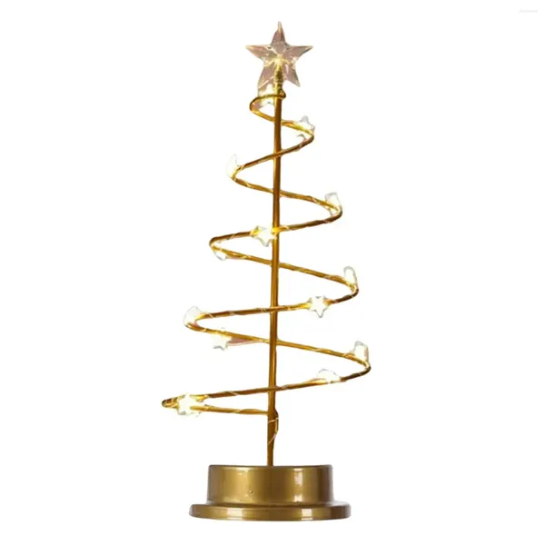 Luces nocturnas, luz decorativa para árbol de Navidad, soporte de Metal, ornamento en forma de espiral para Navidad, mesita de noche, Festival, sala de estar y fiesta