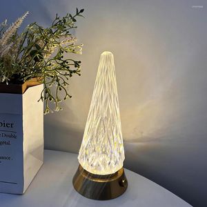 Veilleuses Arbre De Noël Lumière Rechargeable Led Décoration Ornements Dimmable 3 Couleur Glowing Lampe Pour Les Vacances