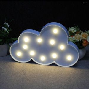 Veilleuses nuage forme lumière LED bleu blanc Plast IP42 lampe maison chambre salon décoration murale alimenté par batterie