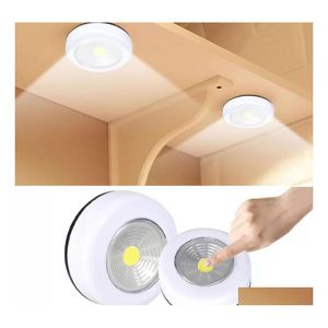 Veilleuses Cob LED veilleuse garde-robe lampe tactile 3W alimenté par batterie armoires de cuisine placard bouton poussoir maison bâton sur lampes Drop Del Ot8J1