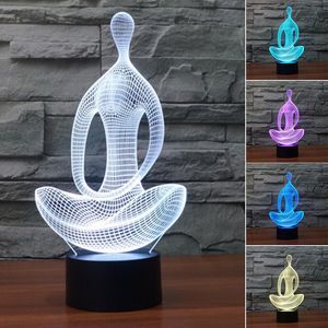 Nachtlichten Kleur Veranderende lamp 3D Meditatie Sfeer Licht Visuele illusie LED Slaapkamer Woonkamer Decor Reri889 Night Lightsnight