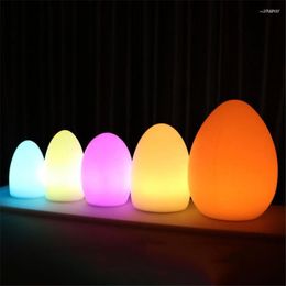 Veilleuses LED à couleur changeante lampe de chevet RGB lumière d'ambiance avec 16 couleurs Rechargeable forme d'oeuf gradation à distance