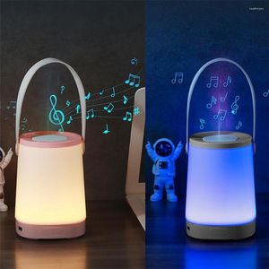 Veilleuses lumière colorée lampes multifonctions compatibles Bluetooth prise en charge rechargeable USB pour lampe à intensité variable de lecture de disque U