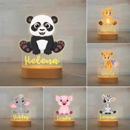 Luces de noche creativa lámpara 3D acrílico Panda elefante luces de noche Infantil decorativo dormitorio mesita de noche regalo de Navidad