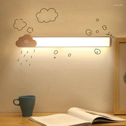 Luces nocturnas Creative Cloud Dormitorio Tubo de luz LED Carga Protección para los ojos Estudio de estudiantes Lámpara de escritorio dedicada Armario Succión magnética