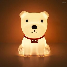 Nachtverlichting Creatieve kleurrijke hond LED-licht Aanraaksensor Siliconen USB oplaadbare slaapkamerlamp voor kinderen Kind Baby Vakantiecadeau