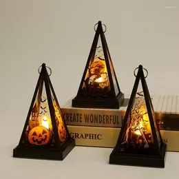 Luces nocturnas creativas linterna de calabaza de Halloween lámpara de atmósfera pequeña portátil accesorios de decoración de escritorio luz ZD922