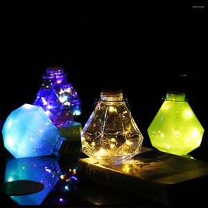 Nachtlichten Creatieve Led Glass Bottle Licht String Octagonal Lamp Garden Huis Wedding Kerstmis Kerstmis