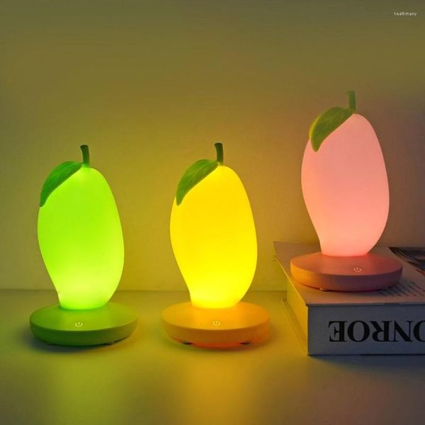 La noche enciende el mango creativo en forma de luz pequeña que carga USB LED para la lámpara de la fruta de los niños