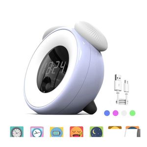 Nachtlichten Creatieve champignoneshaped Smart Gesture Sensing LED Touch Time Alarm Clock Night Light Wit Wit Wit / Blauw groen Pink Druppel Deliv Otnkw