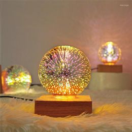 Nachtlichten Creative Strange 3D driedimensionale kleurrijke romantisch vuurwerk licht LED STARRY Sky Love Art Smosfeer