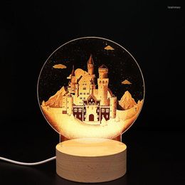 Luces nocturnas con borde cruzado, luz Led 3d tallada, decoración de dormitorio, lámpara de mesa creativa, decoraciones navideñas cálidas, regalos navideños