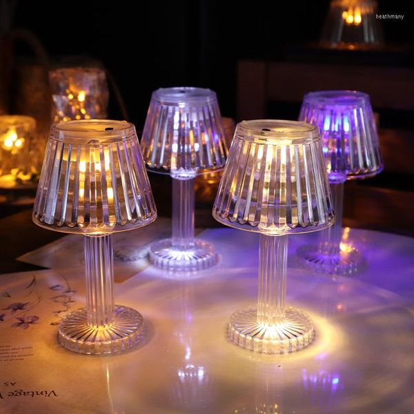 Veilleuses Cristal Coupé Lumineux Pétale De Rose Parfum Diamant Surround Salon Lampe De Table Décoration De Chevet Net Rouge Ins Style