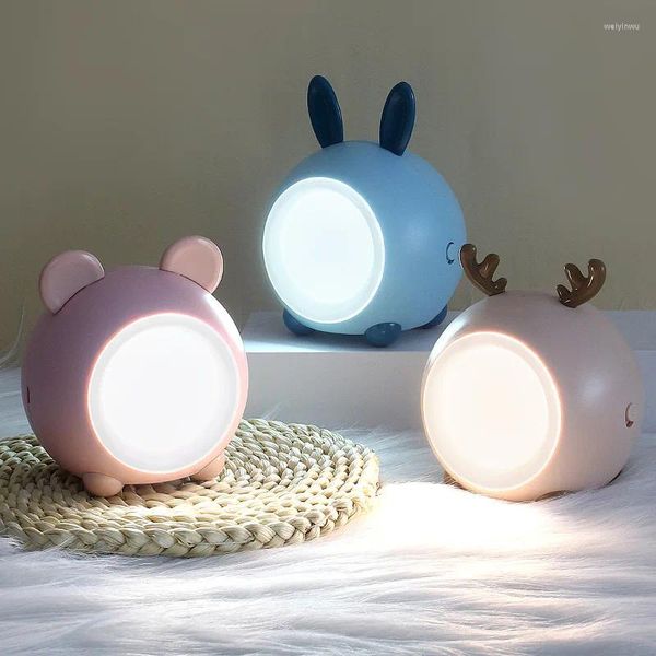 Luces nocturnas LED táctiles para niños, atenuación continua, lámpara de noche para dormir, carga USB, protección ocular, luz de escritorio, regalo de Navidad