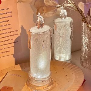 Night Lights Cute Room Decor Candles Shape Lamps Bedside Table Bedroom Led Light Flickering Lamp Girl Decoration Kids Gifts