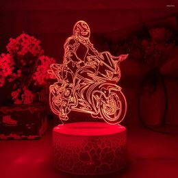 Nachtlichten D Lamp Motorfietsracer Jonathan Rea Action Figuur Nachtlicht voor thuiskamer Decoratie Cool Fans Verjaardagsgeschenk LED LICHT