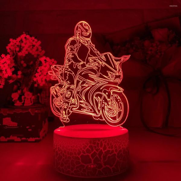 Lumières nocturnes D Lamp Motorcycle Racer Jonathan Rea Rea Action Figure Fiche de nuit pour décoration de chambre à domicile