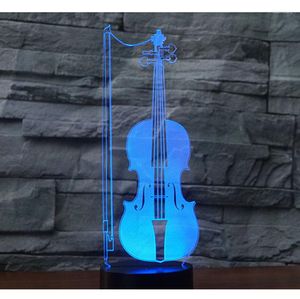 Veilleuses D LED Light Violoncelle Violoncelle Musique avec 7 couleurs pour la décoration de la maison Lampe Visualisation étonnante Instrument de musique