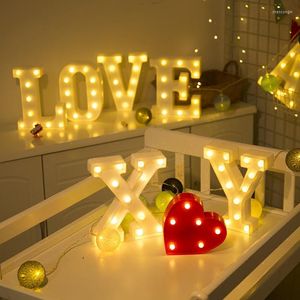 Luces nocturnas decorativas con letras del alfabeto, lámpara LED luminosa con forma de número, luz con batería, fiesta, dormitorio de bebé, decoración de Navidad y boda
