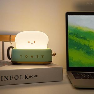 Nachtlichten bureaulamp praktische led brood maker tafel huisdecoratie licht schattig naast kinderen