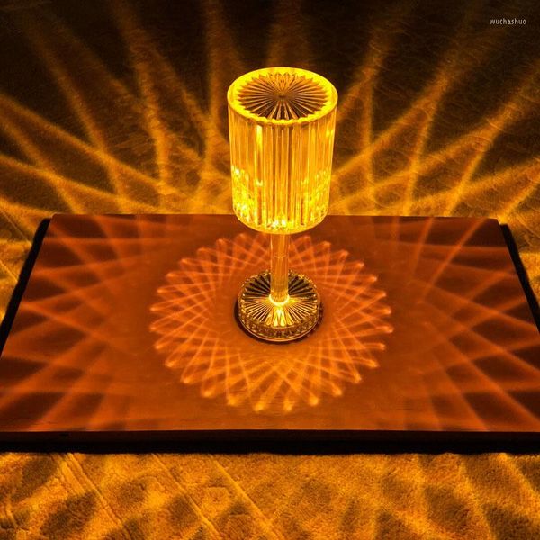 Veilleuses diamant lampe de Table tactile à distance cristal Rechargeable bureau 16 couleurs pour chambre maison chevet décor éclairage Devic