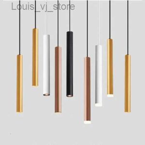 Luces nocturnas Lámpara colgante LED regulable Lámpara de tubo largo Cocina Isla Comedor Tienda Bar Decoración Cilindro Tubo Lámpara colgante Lámpara de cocina YQ231204