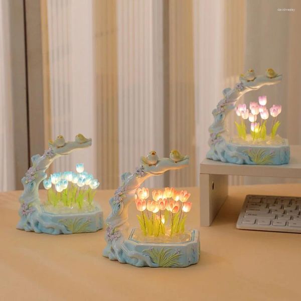 Veilleuses fleurs bricolage lumière à la main LED chevet matériel sac atmosphère artisanat cadeau pour anniversaire saint valentin