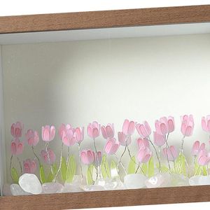 Nachtverlichting DIY-fotolijst met licht voor koppels Kind 20 Kunstbloemen Gloeiend 7 inch Handige installatie Houten frames