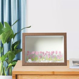 Veilleuses DIY Po Cadre Lumière Lampe À La Main Simulation Fleurs Décoratif